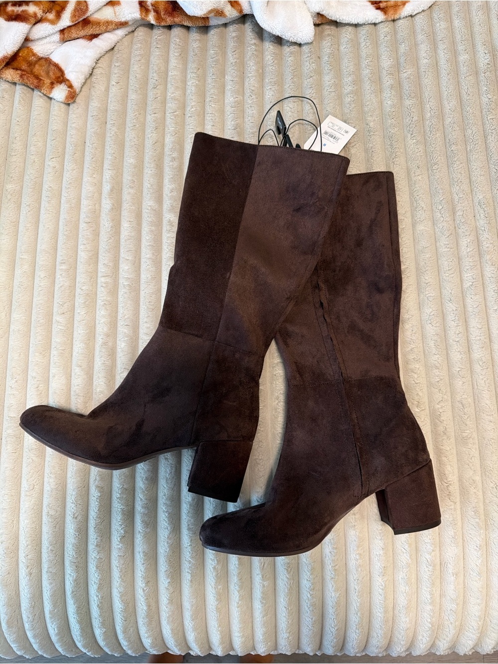 Time and Tru Brown Suede Block Heel Boots